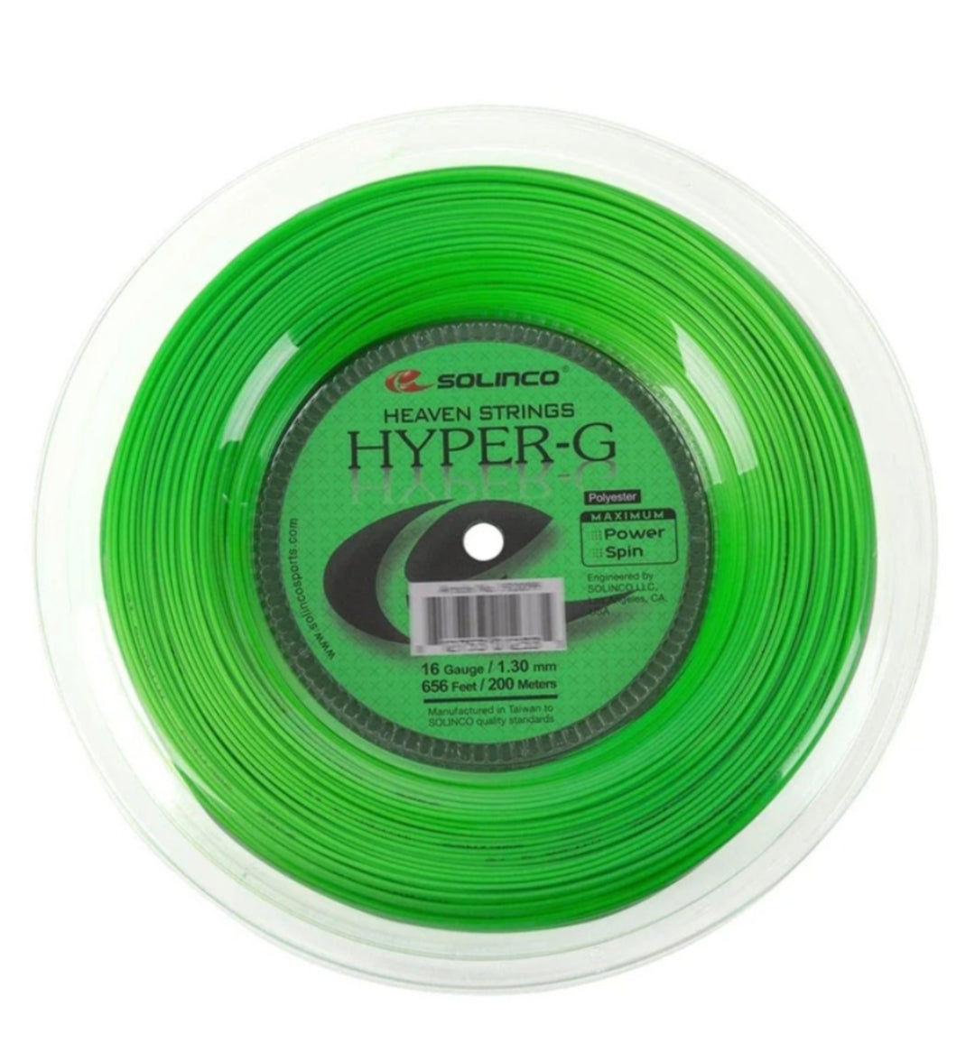 SOLINCO HYPER-G REEL 1.30MM TENNIS STRING - 200 M (GREEN)