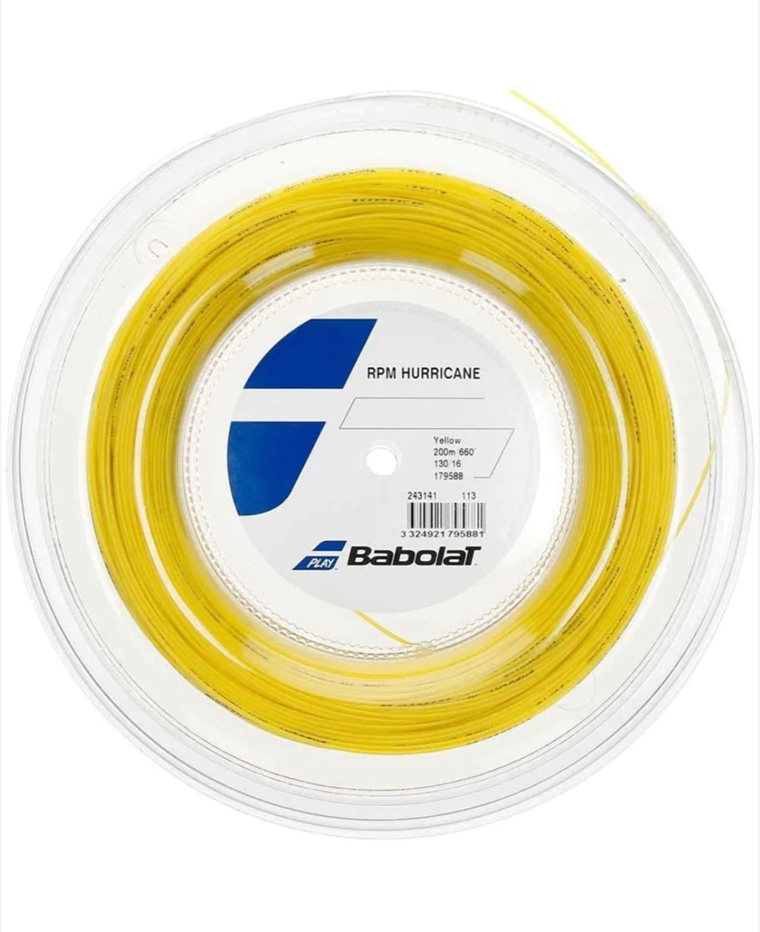 BABOLAT RPM HURRICANE 16 STRING REEL (200 M) - YELLOW